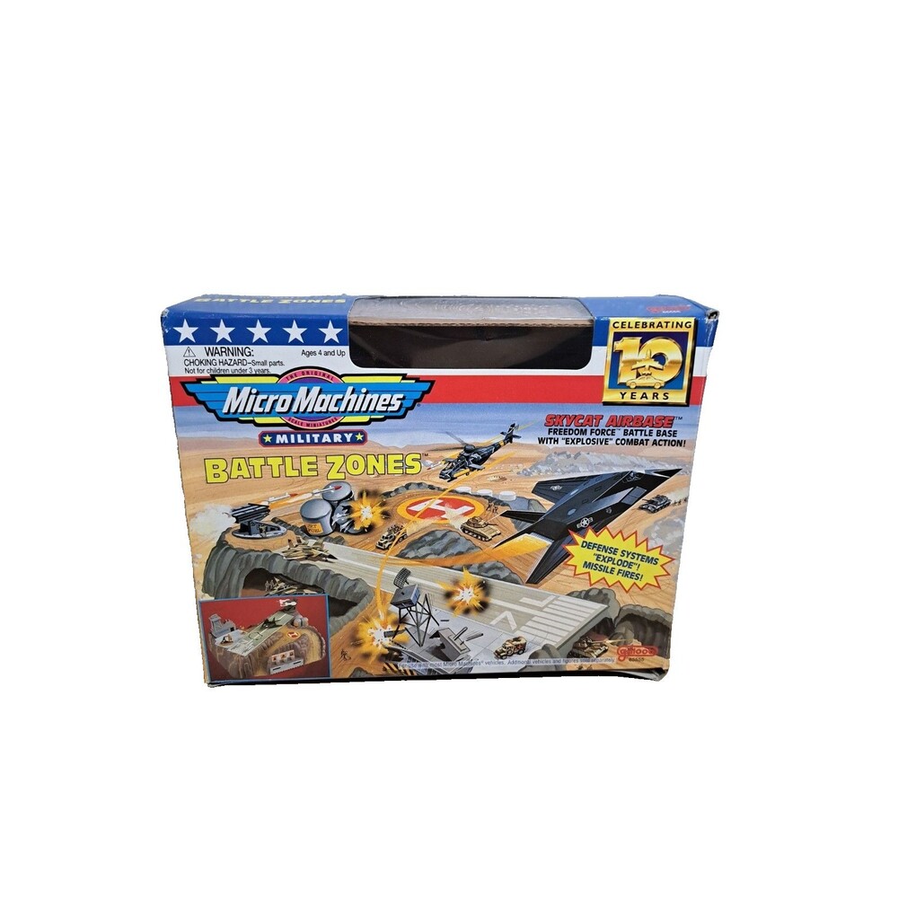 Micro Machines Military Battle Zones Skycat Airbase Galoob w/ box  near complete